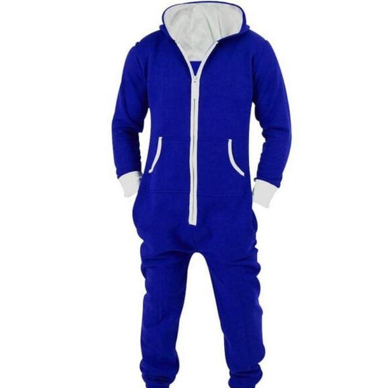 Zipper Hooded Casual Onesie