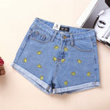 Banana Print Denim Shorts