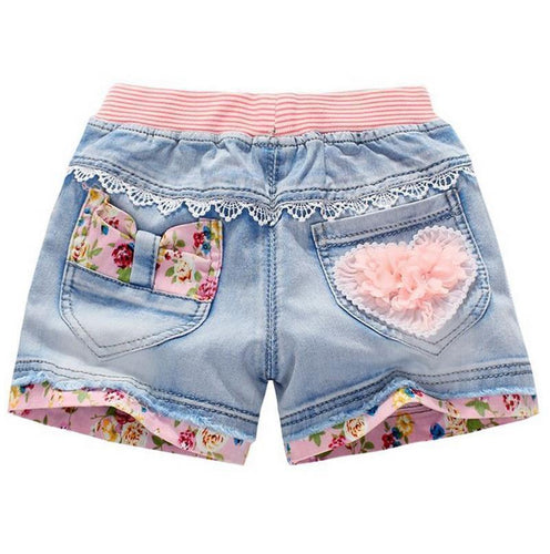 Elastic Waist Love Heart Shorts