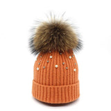 Pearl Knitted Pom Pom Beanie