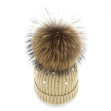 Pearl Knitted Pom Pom Beanie