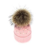 Pearl Knitted Pom Pom Beanie