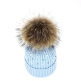 Pearl Knitted Pom Pom Beanie