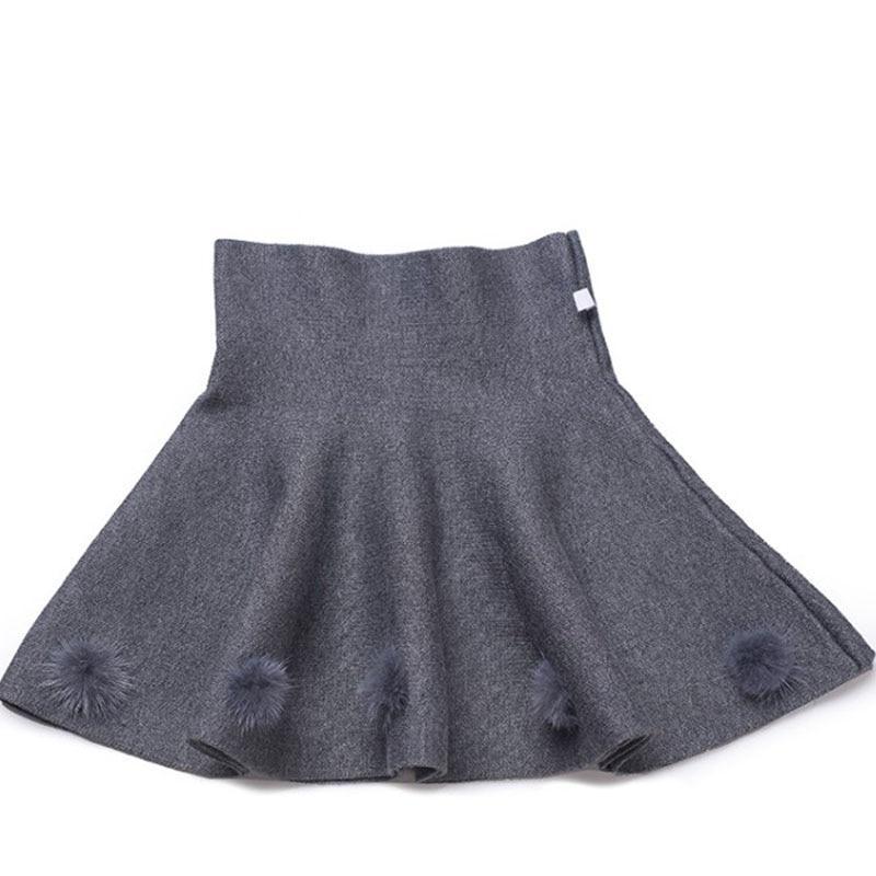 Feather Ball Side Zipper Skirt