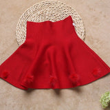 Feather Ball Side Zipper Skirt