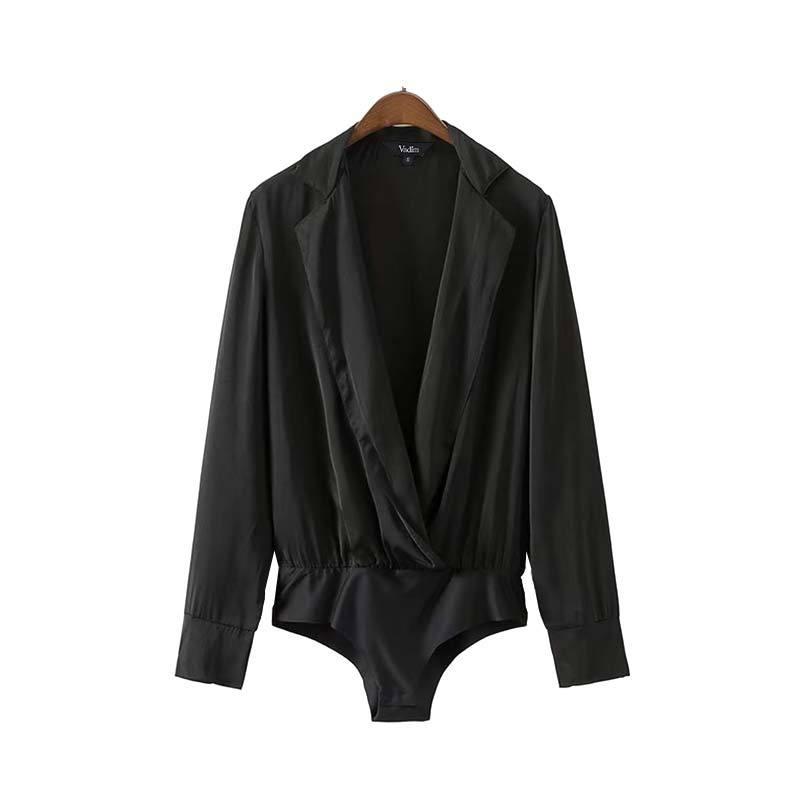 Retro Elastic Waist Blouse Romper