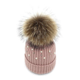 Pearl Knitted Pom Pom Beanie