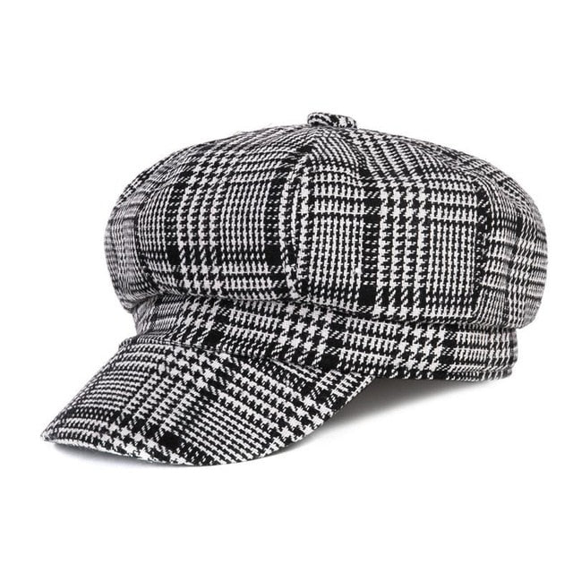 Vintage Checker Felt Beret