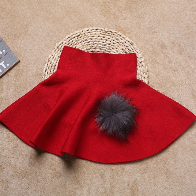 Feather Ball High Waist Skirt