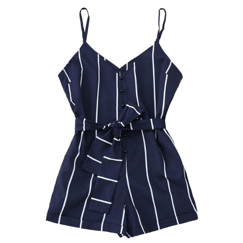 Casual Striped Beach Playsuit