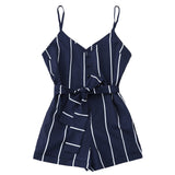 Casual Striped Beach Playsuit