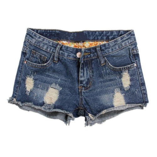 Ripped Slim Fitted Denim Shorts