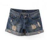 Ripped Slim Fitted Denim Shorts