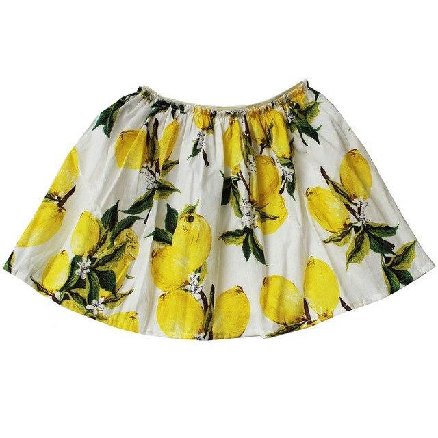 Lemon Print Cotton Skirt