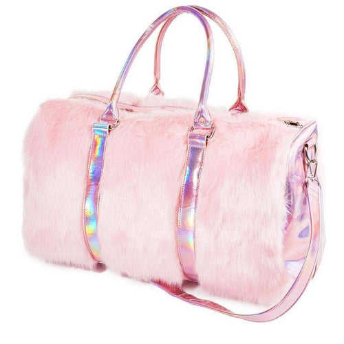Rainbow Furry Travel Bag