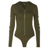 Long Sleeve Zipper Romper