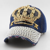 Luxury Crown Denim Cap
