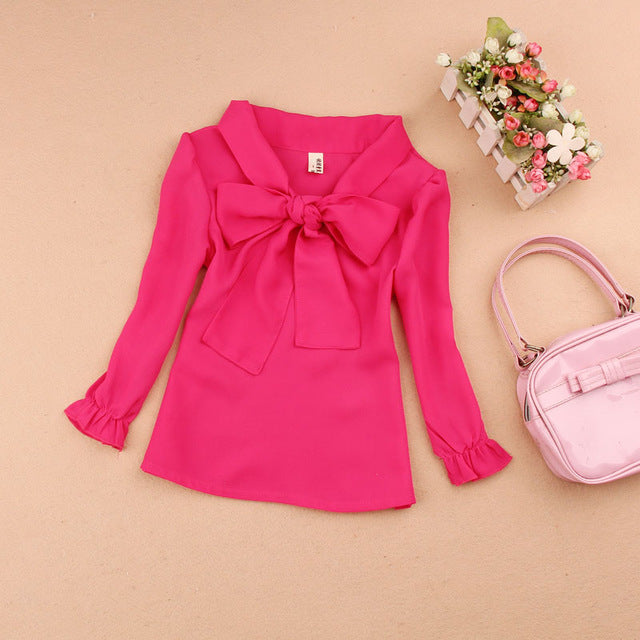 Large Bow Chiffon Blouse