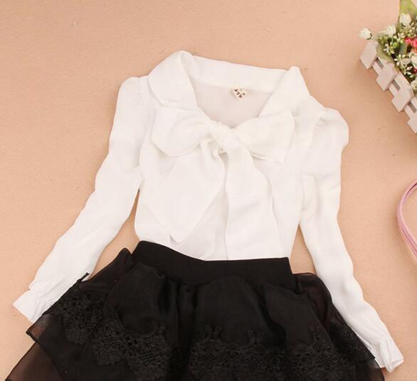 Large Bow Chiffon Blouse