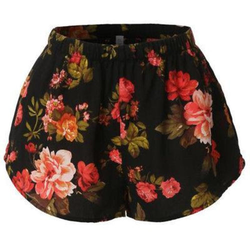 High Waist Floral Design Shorts
