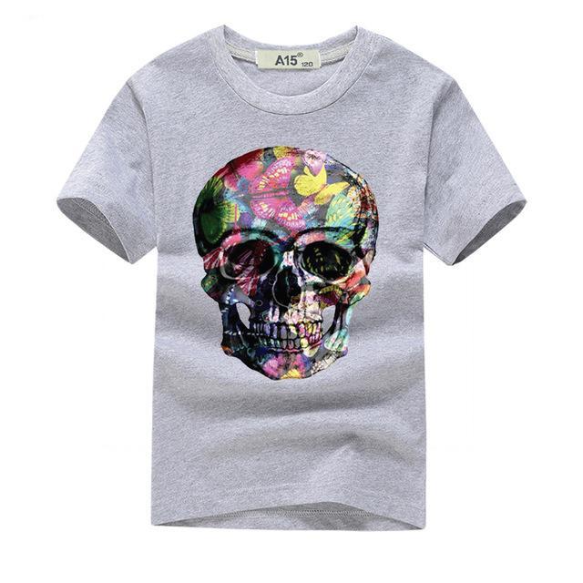 3D Skull Print T-Shirt