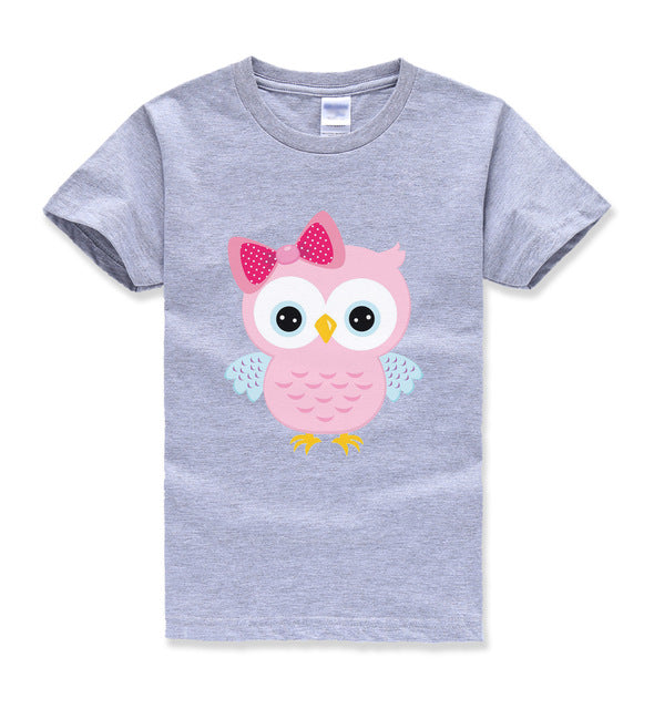 Cartoon Owl Print T-Shirt