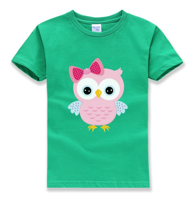 Cartoon Owl Print T-Shirt