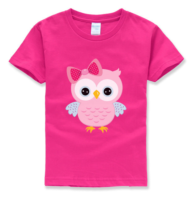 Cartoon Owl Print T-Shirt