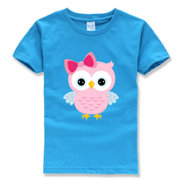 Cartoon Owl Print T-Shirt
