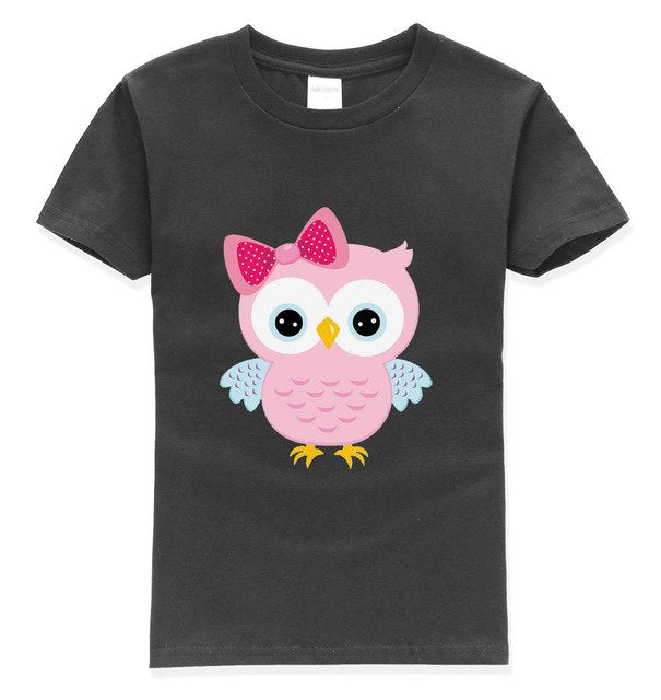 Cartoon Owl Print T-Shirt