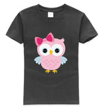 Cartoon Owl Print T-Shirt