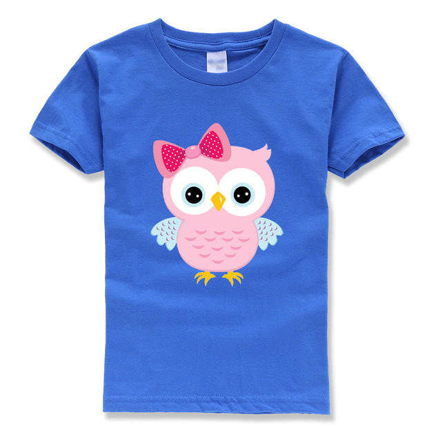 Cartoon Owl Print T-Shirt