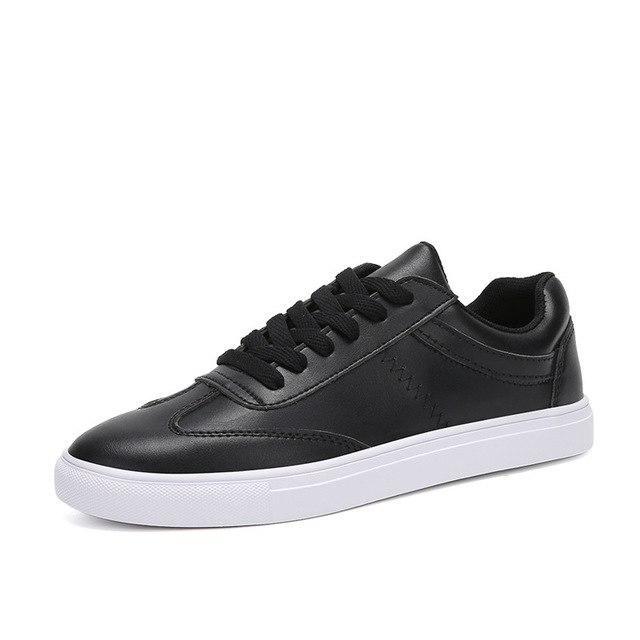 Leather Lace-Up Platform Sneakers