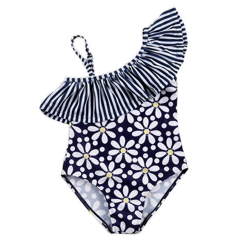 Daisy Print Oblique Swimsuit