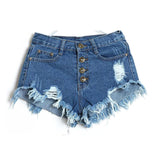 High Waist Ripped Denim Shorts