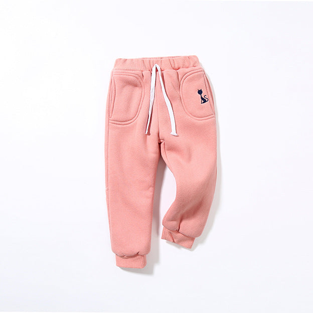 Winter Boys Pants Thicken Girls Trousers Teenager Velvet Sports Pants For Children Warm Sweatpants Kids Leggings Baby Jogger