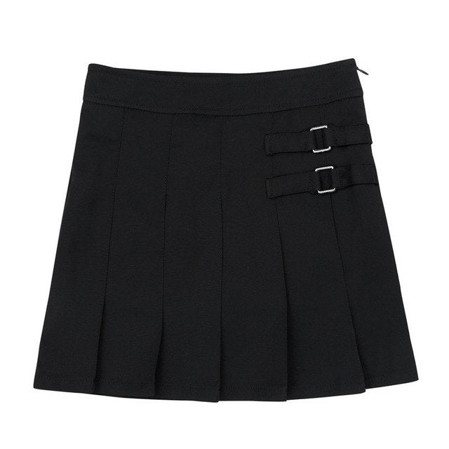 Dual Buckle Formal Skirt