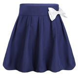 Bow Knot Pleated High Waist Skirt