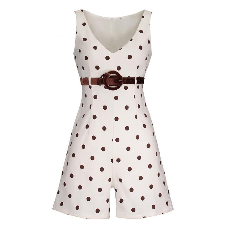 Polka Dot High Waist Playsuit
