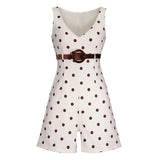 Polka Dot High Waist Playsuit