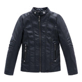 Leather Short Collar Jacket