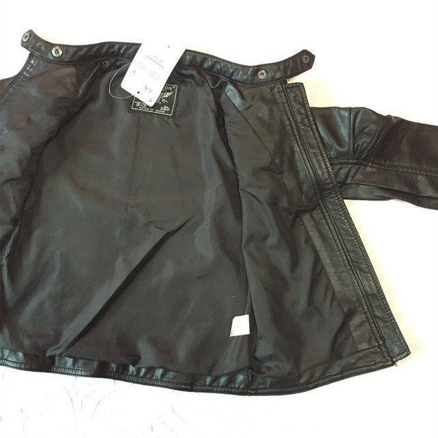 Leather Short Collar Jacket