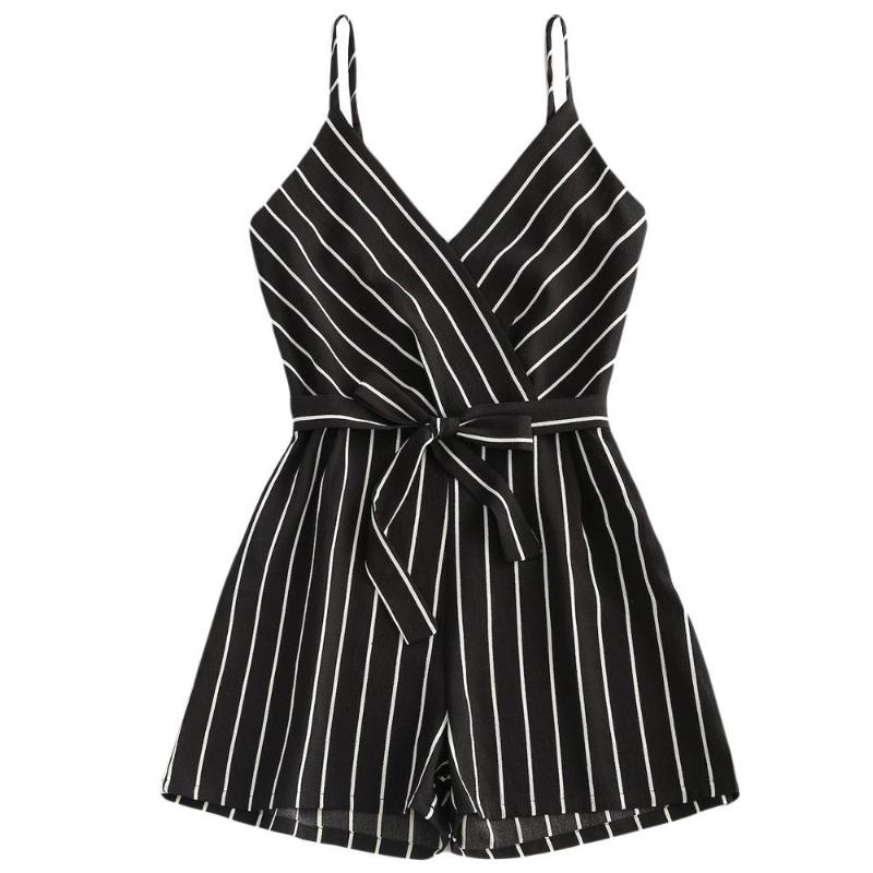 Vintage Striped V-Neck Playsuit