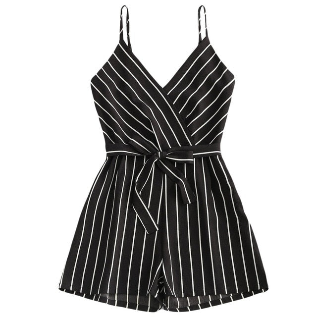 Vintage Striped V-Neck Playsuit