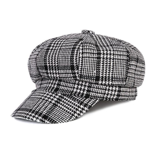 Vintage Checker Felt Beret