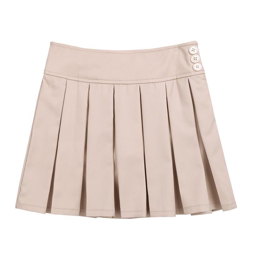 Pleated Side Zipper Skirt