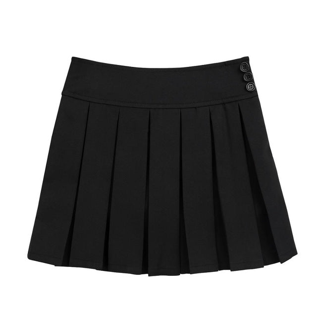 Pleated Side Zipper Skirt