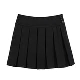 Pleated Side Zipper Skirt
