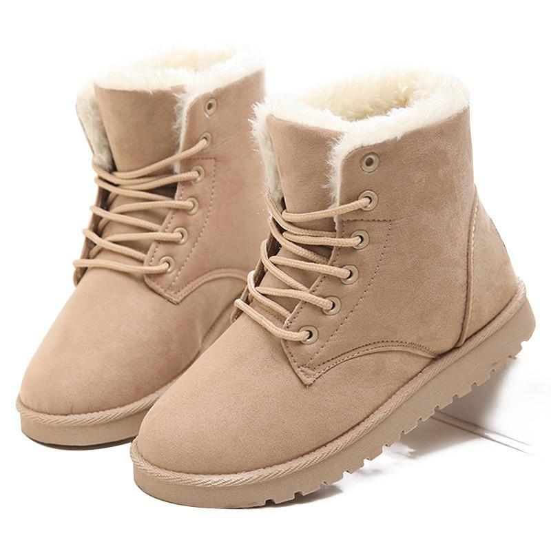 Fleeced Lace Up Winter Boots