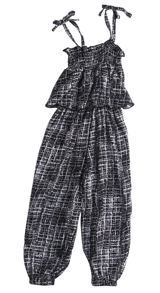 Black And White Sleeveless Jumpsuit